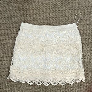 Free people off-white macramé skirt, size 4